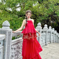 Yếm tơ siêu hót 3 tầng tơ orgazna xịn ĐỎ đi tiệc tại Đà Nẵng size M