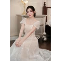 Nova dress Đầm Ren Kim Sa Trễ Vai Trễ Lưới Khâu Design Phù Hợp Đi Cưới Đi Dự Tiệc đi tiệc tại Đà Nẵng size M
