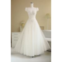 SÒ VINTAGE - CHARLOTTE Đầm lưới lông phom xòe cổ V đi tiệc tại Đà Nẵng size M
