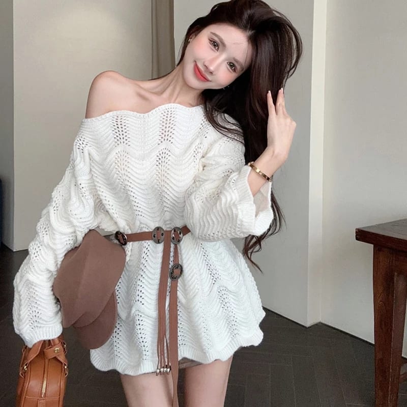 Áo len LƯỚI montoghi dệt kim VIỀN SÓNG LƯỢN quanh áo mặc ngoài đi biển dễ phối đồ đi tiệc tại Đà Nẵng size M