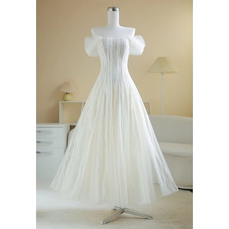 SÒ VINTAGE - CICELA đầm ren xòe trễ vai phối lưới kèm chân váy bảo hộ đi tiệc tại Đà Nẵng size M