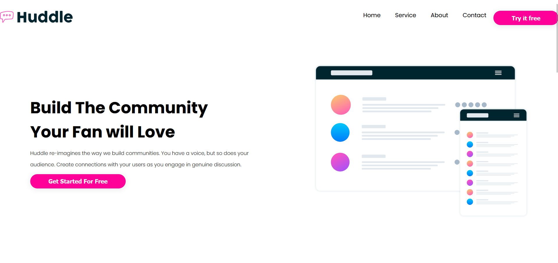 Huddle Website Design