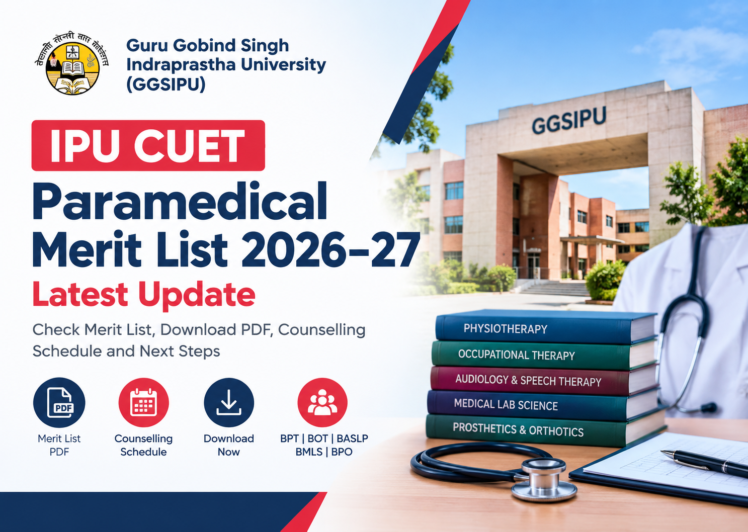 IPU CUET Paramedical Merit List 2026–27 Out – Download PDF