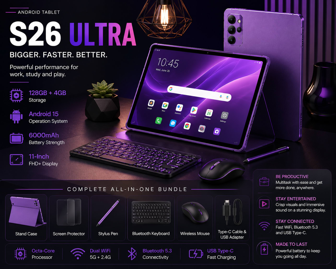 Android S26 Ultra Tablet (128GB + 4GB) - Image 3