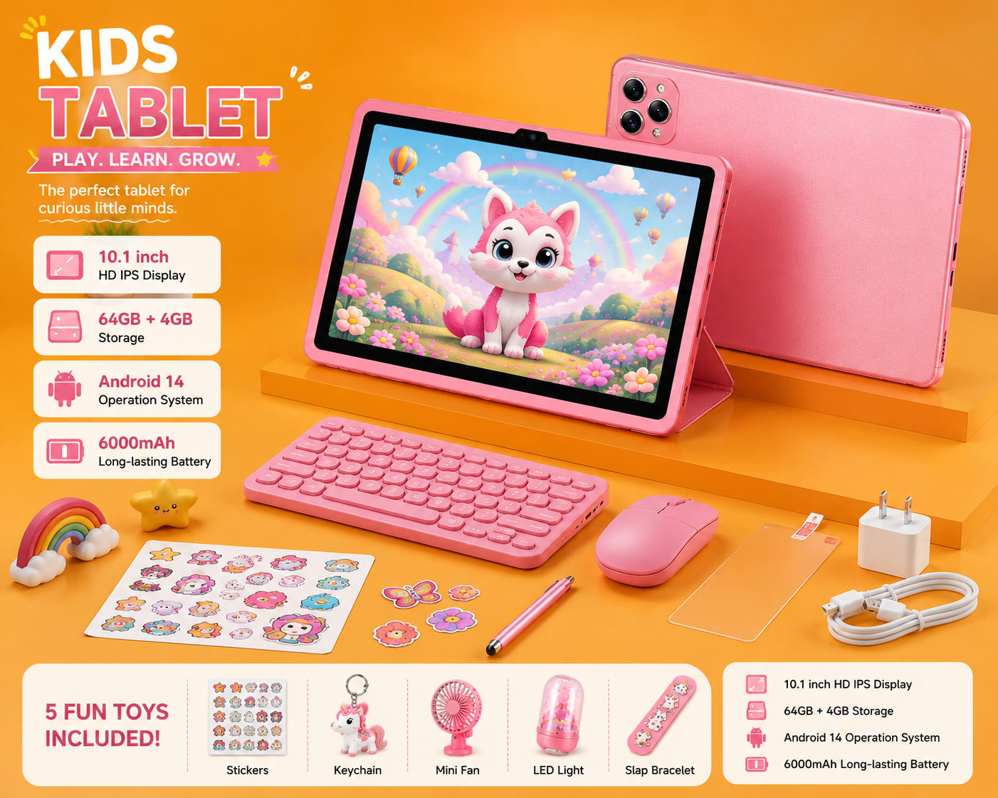 Kidzo PRO 10.1" Android 14 Kids Tablet (64GB + 4GB) - Image 2