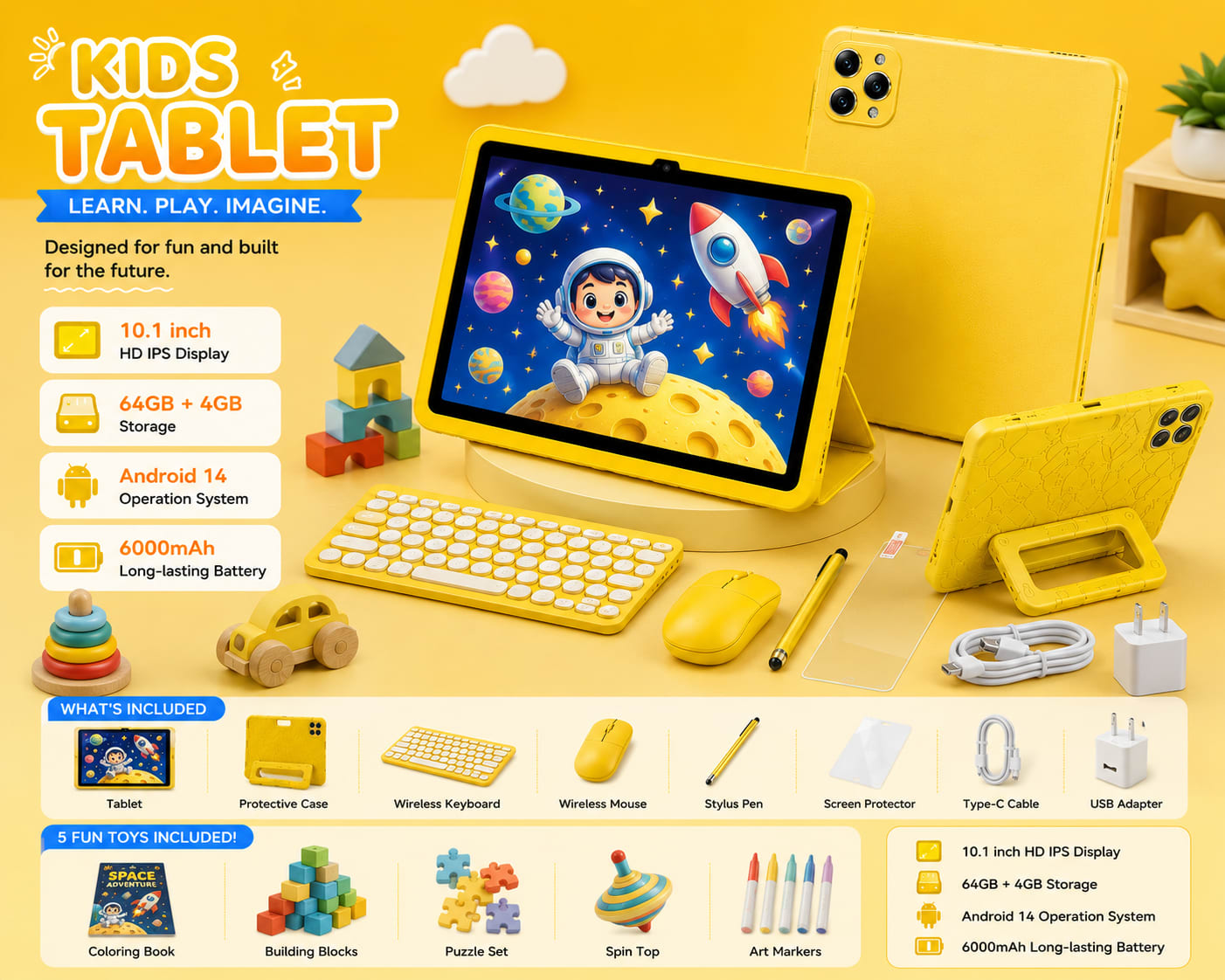 Kidzo PRO 10.1" Android 14 Kids Tablet (64GB + 4GB) - Image 6
