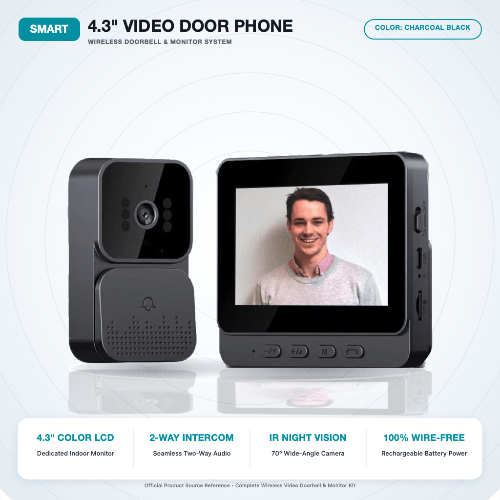 4.3-Inch Screen M10 Wireless Video Door Phone & Doorbell System - Image 1