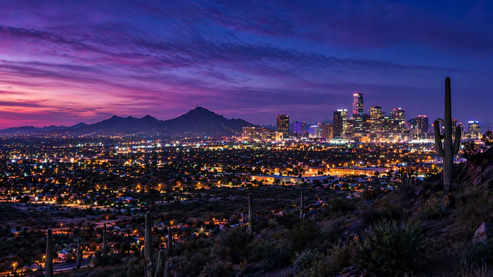 Nighttime Phoenix skyline