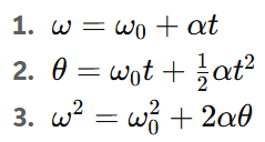 Equations of Rotational Motion (Similar to Linear Motion):