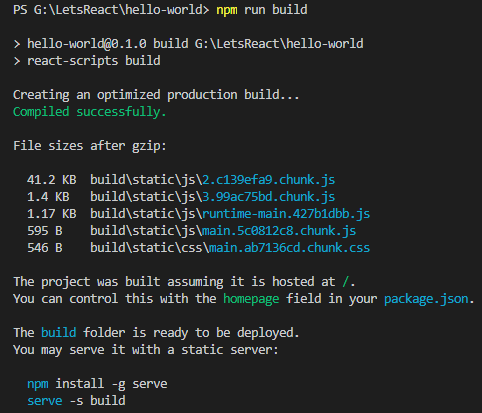 building react app