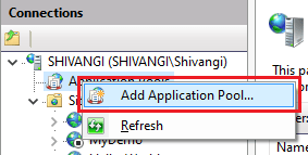 create a new Application Pool
