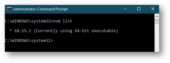 cmd nvm list