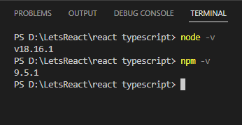 Node and npm versions
