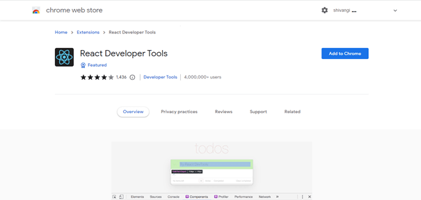 React Dev Tools Extension