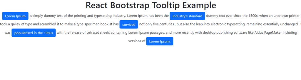 React tooltip example