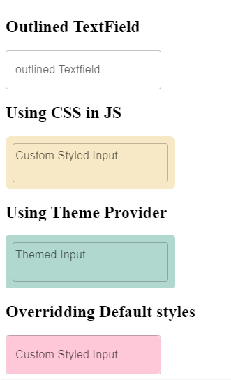 Material UI Textfield Demo