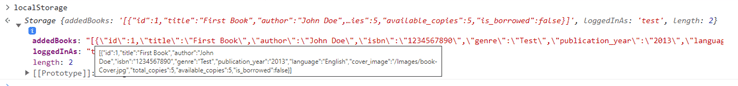 data stored in localstorage