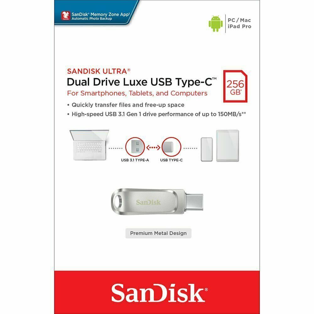 Sandisk Flash 256GB Dual Driver Go Usb Type-C