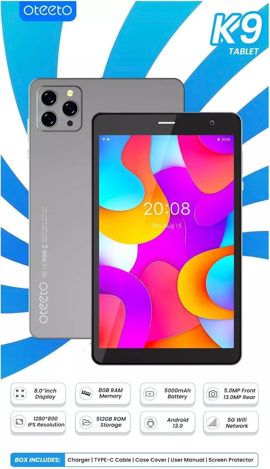 Oteeto K9 tab gray