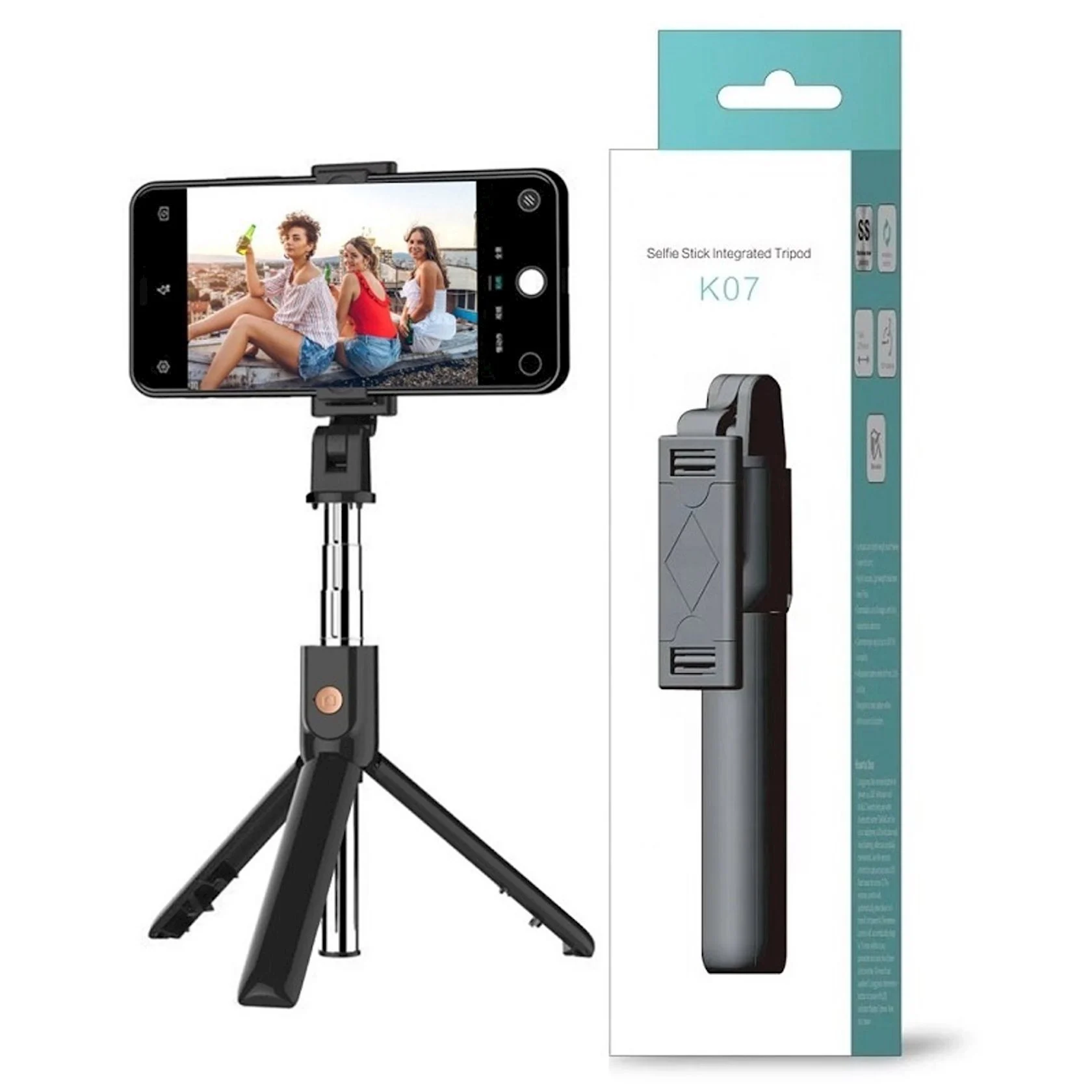 K07 Bluetooth Selfie Stick Tripod black