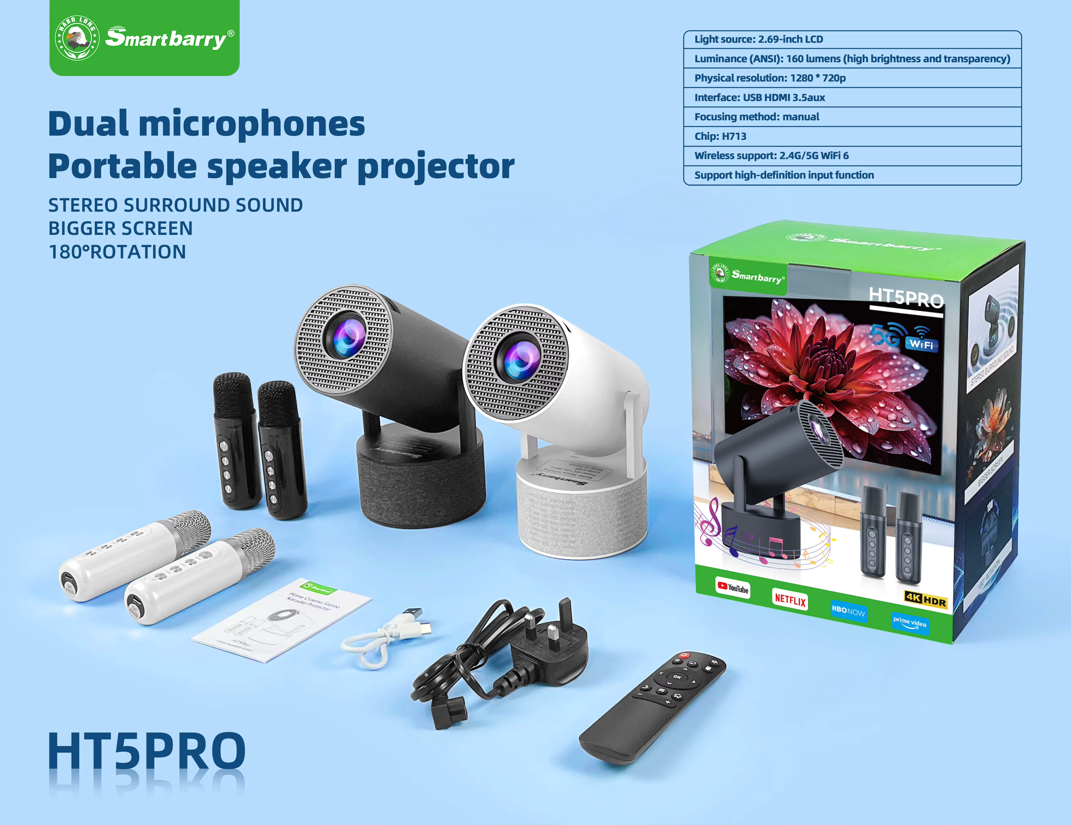 Smart Berry Projector HT-5 pro