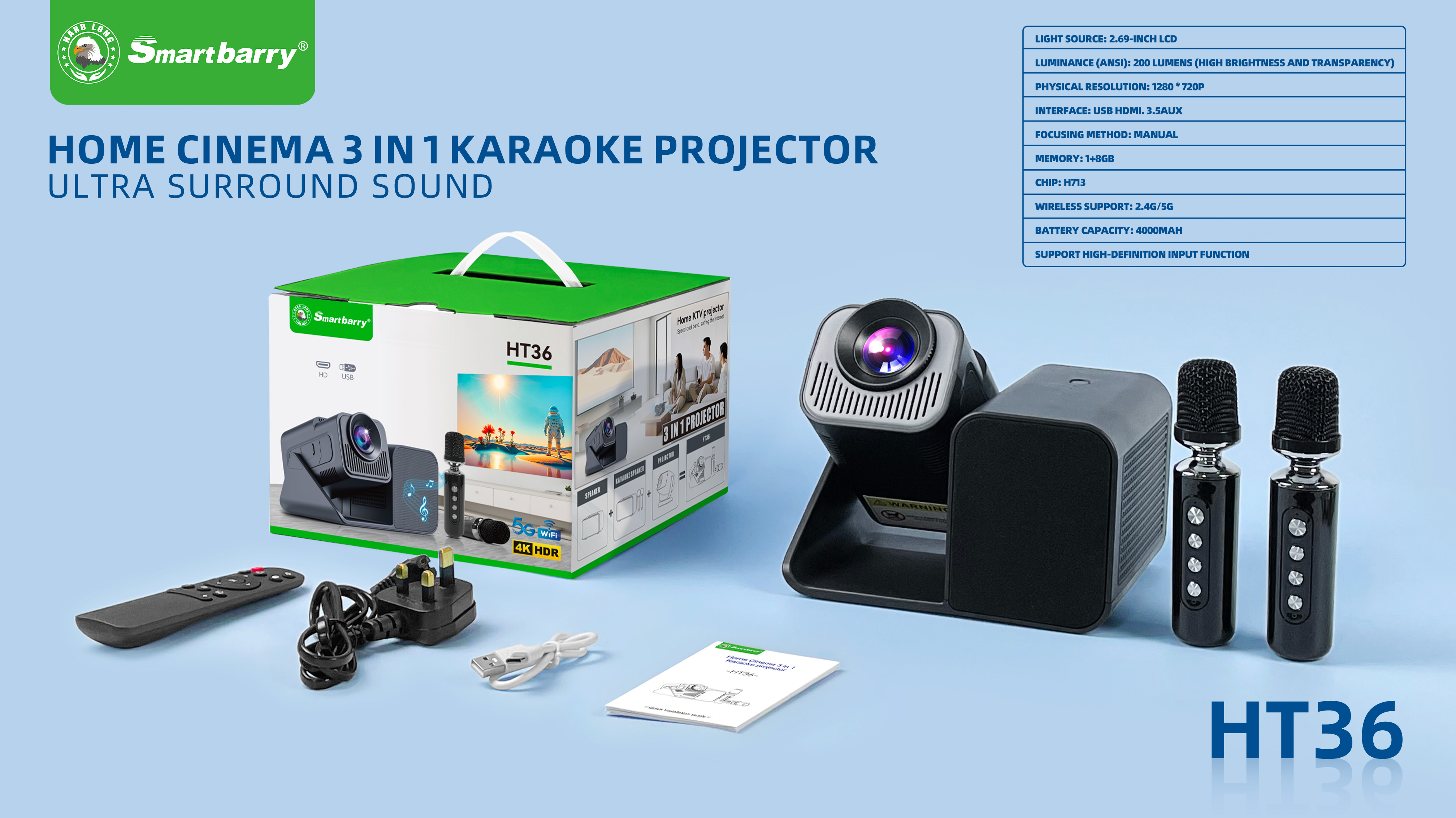 SmartBerry Projector HT-36