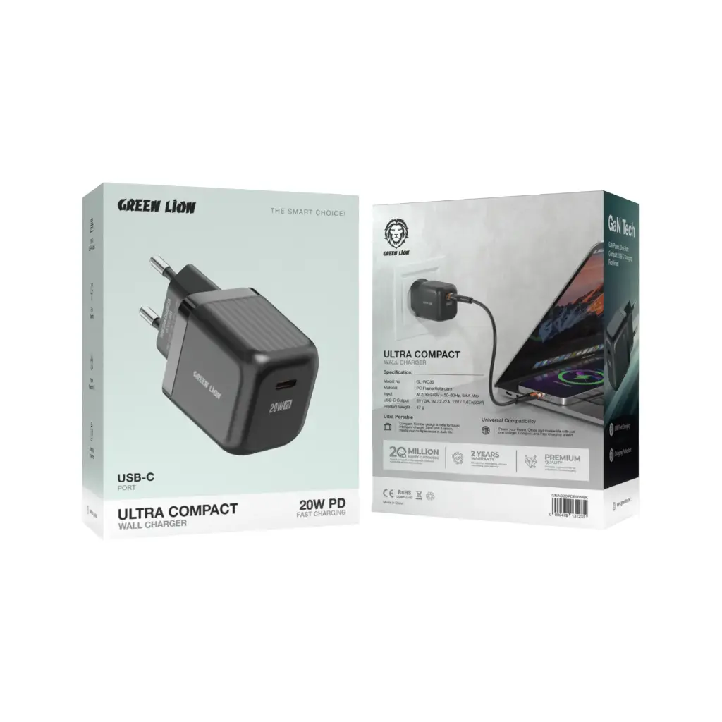 Green Lion Usb-c 20w  Ultra Compact Lightining GL-WC30 with cable