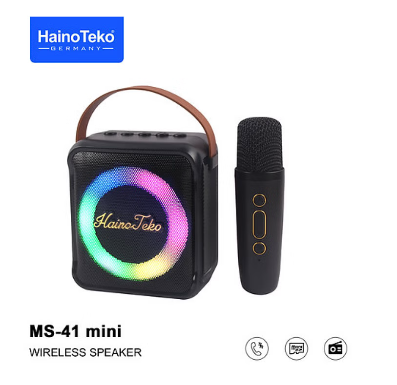 Haino Teko MS-41 Mini Black – Kompakt, Güclü Səs və Karaoke Dinamiki