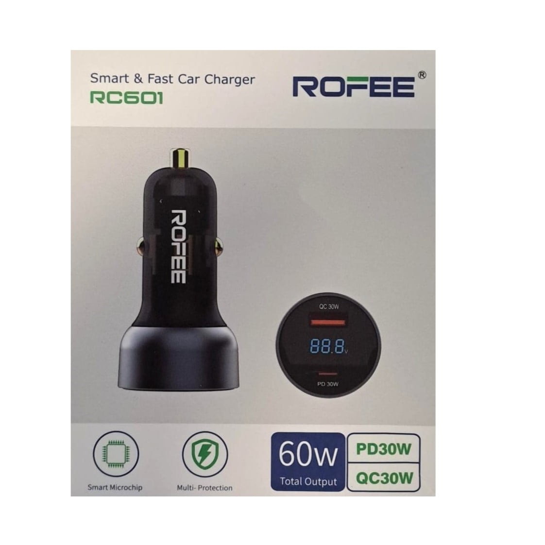 Rofee RC601 Car Charger – 4-ü 1-də Sürətli Şarj