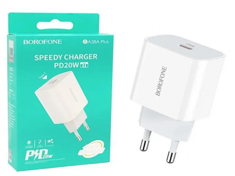 Borofone BA38A Plus White – İki Port Sürətli Şarj Cihazı