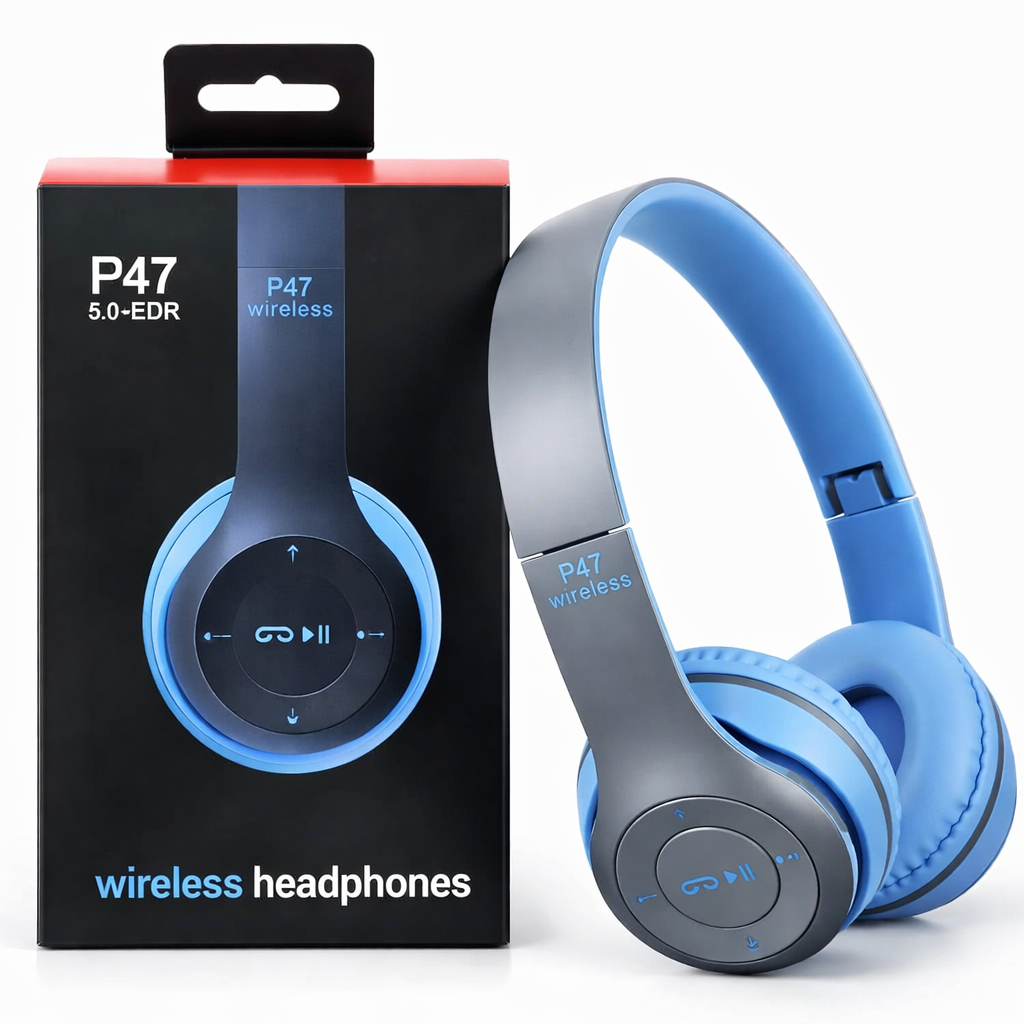 P47 Bluetooth Qulaqlıq – Simsiz, Mikrofonlu, FM Radio Dəstəyi
