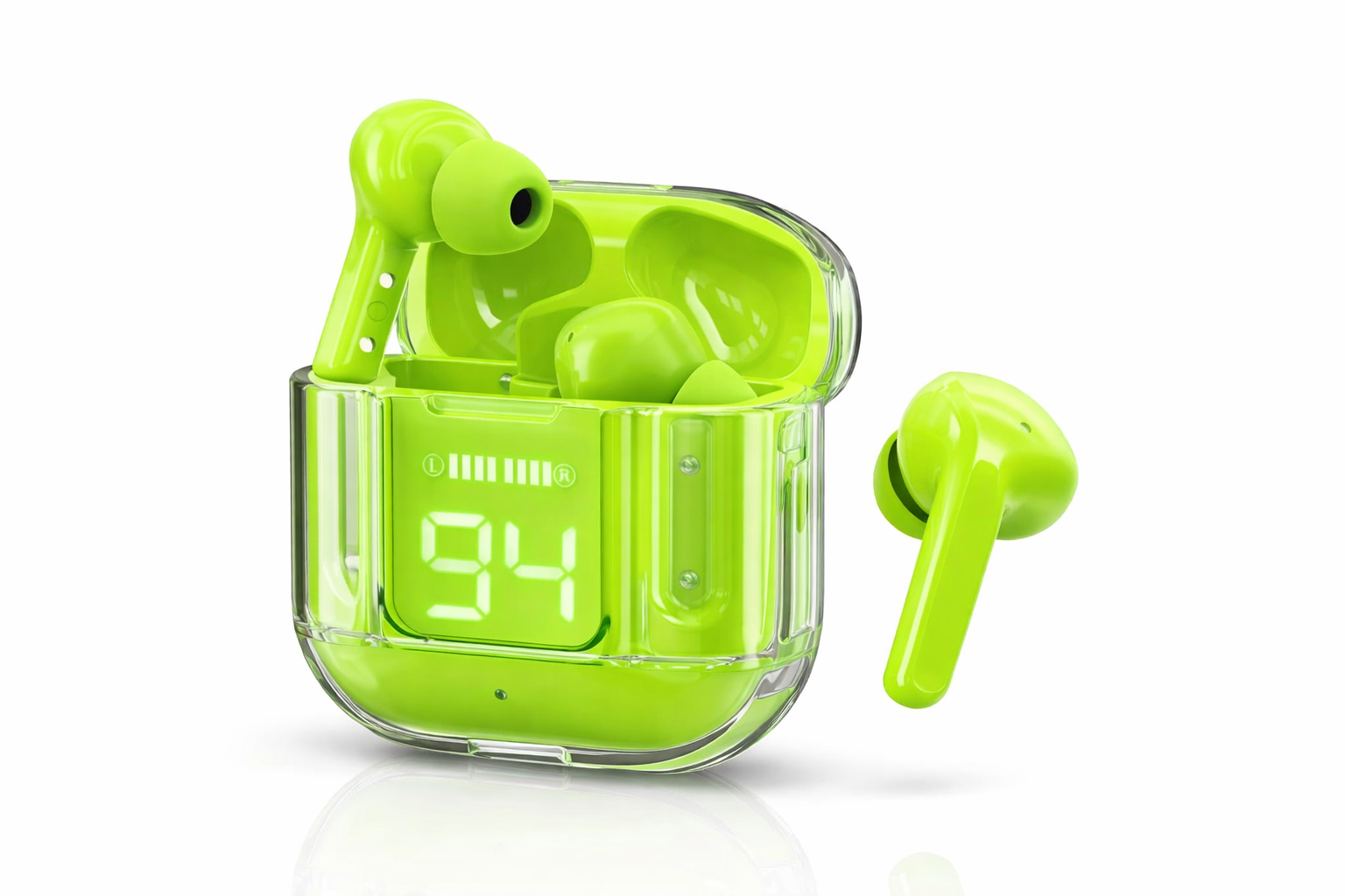 Ultrapods Air Max Screen Green – LED Ekranlı Simsiz Bluetooth Qulaqlıq, TWS