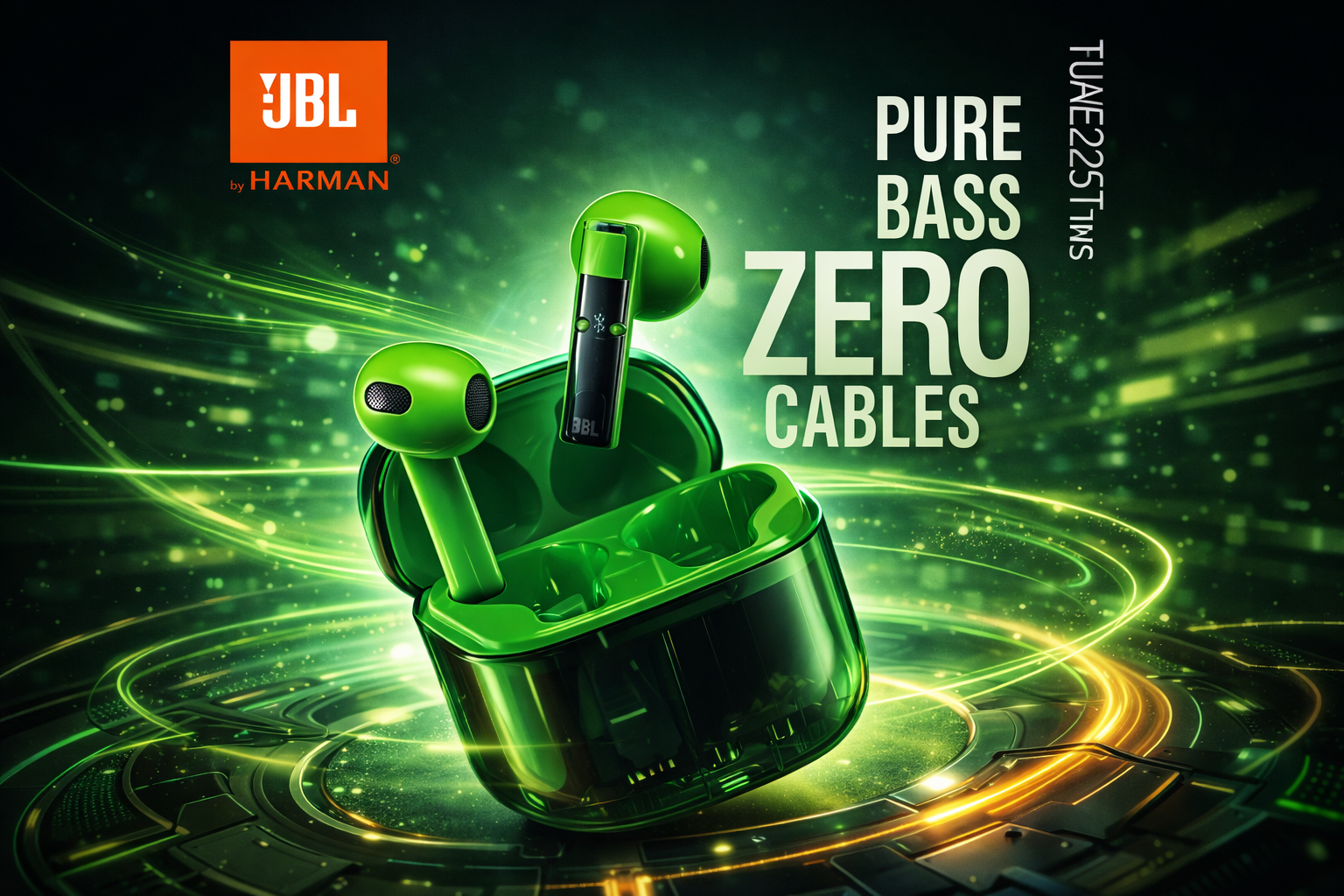 JBL Tune 225 TWS Green – Simsiz Bluetooth Qulaqlıq, Pure Bass, Premium Dizayn
