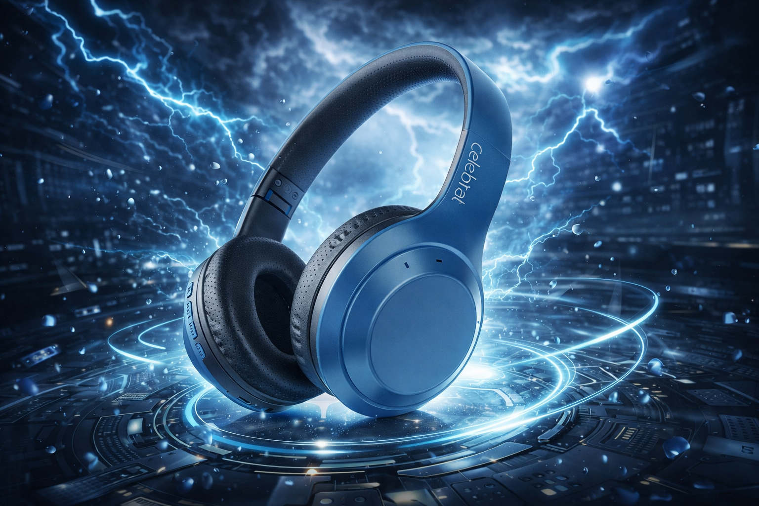 Celebrat A24 Blue – Simsiz Bluetooth Qulaqlıq, Over-Ear, Güclü Səs
