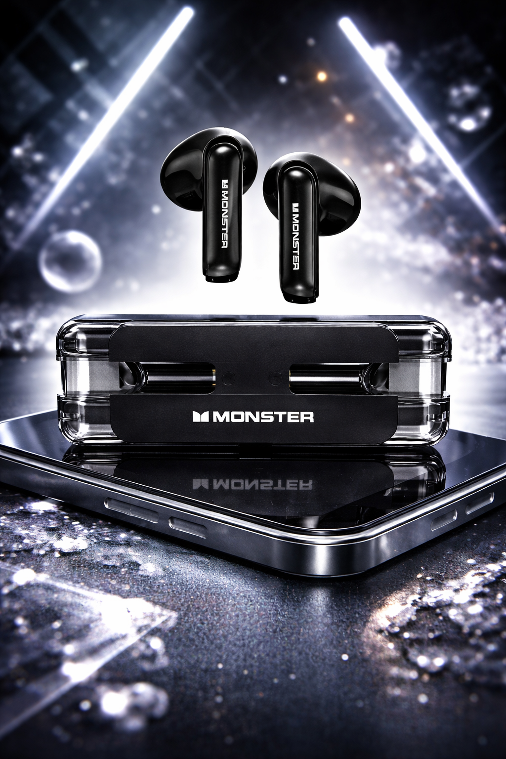 Monster AirMars XKT08 Black – Gaming Simsiz Bluetooth Qulaqlıq, ENC, TWS