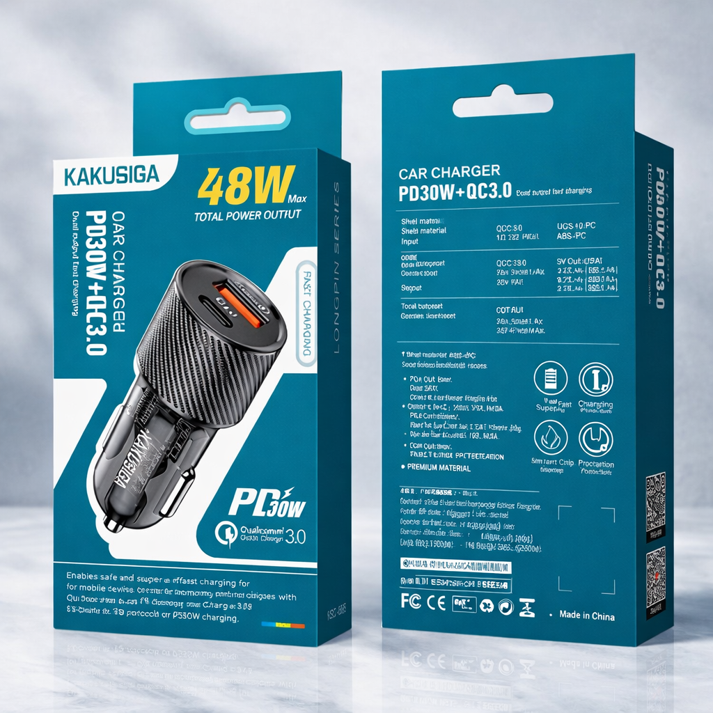 Kakusiga KSC-855 48W Car Charger – Sürətli İki Port Şarj