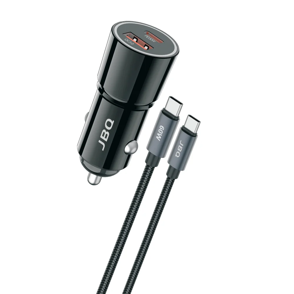 JBQ 30W PD + QC3.0 Car Charger – Kabel ilə Sürətli Şarj