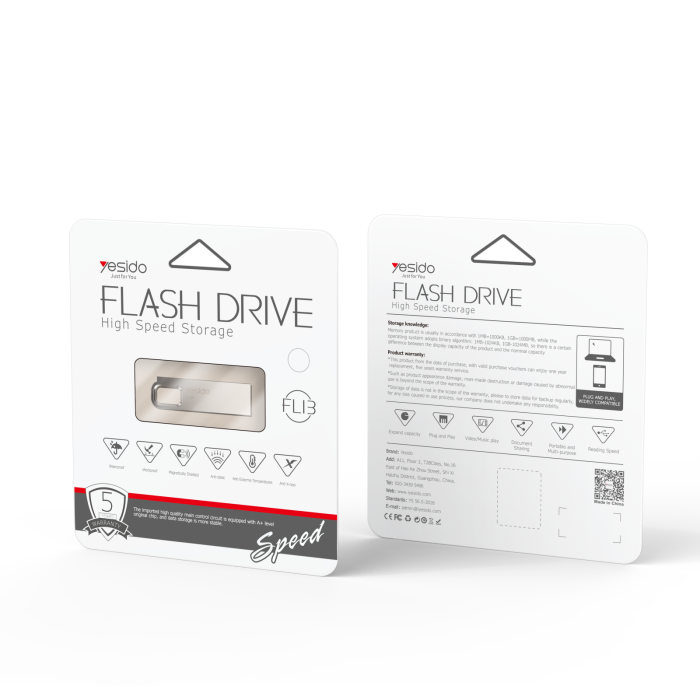 Yesido FL13 16 Gb Silver USB Flash – Sürətli və Etibarlı Yaddaş