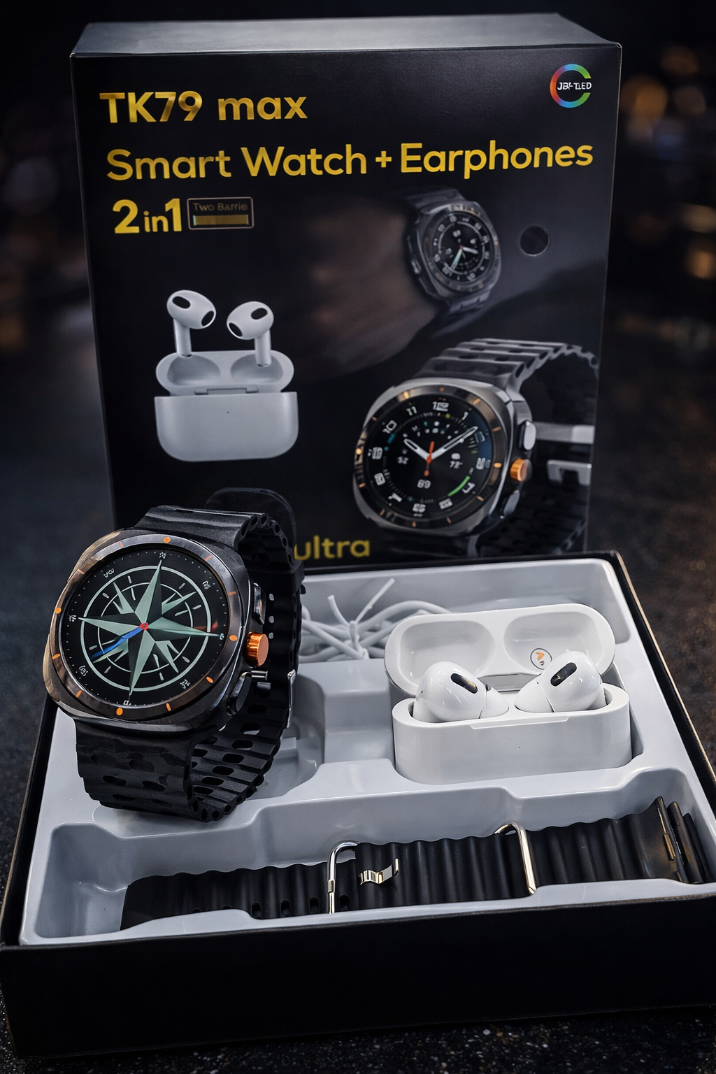 TK79 Max Smart Watch + Qulaqlıq Seti (2 in 1)