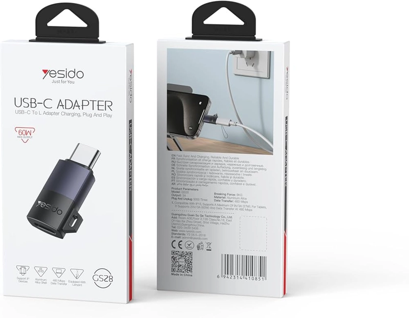 Yesido GS28 Type-C to Lightning OTG Adapter – Keçid Adapter