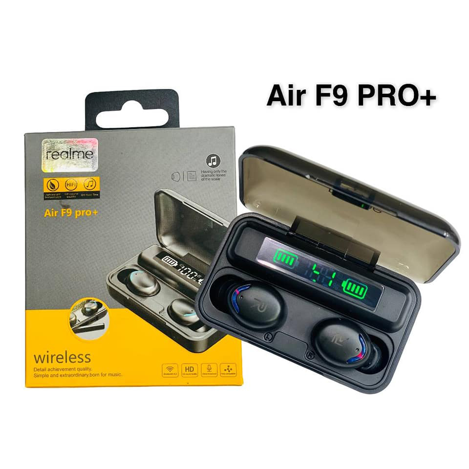 TWS Air F9 Pro Plus Simsiz Bluetooth Qulaqlıq – Rəqəmsal Ekranlı Earbuds