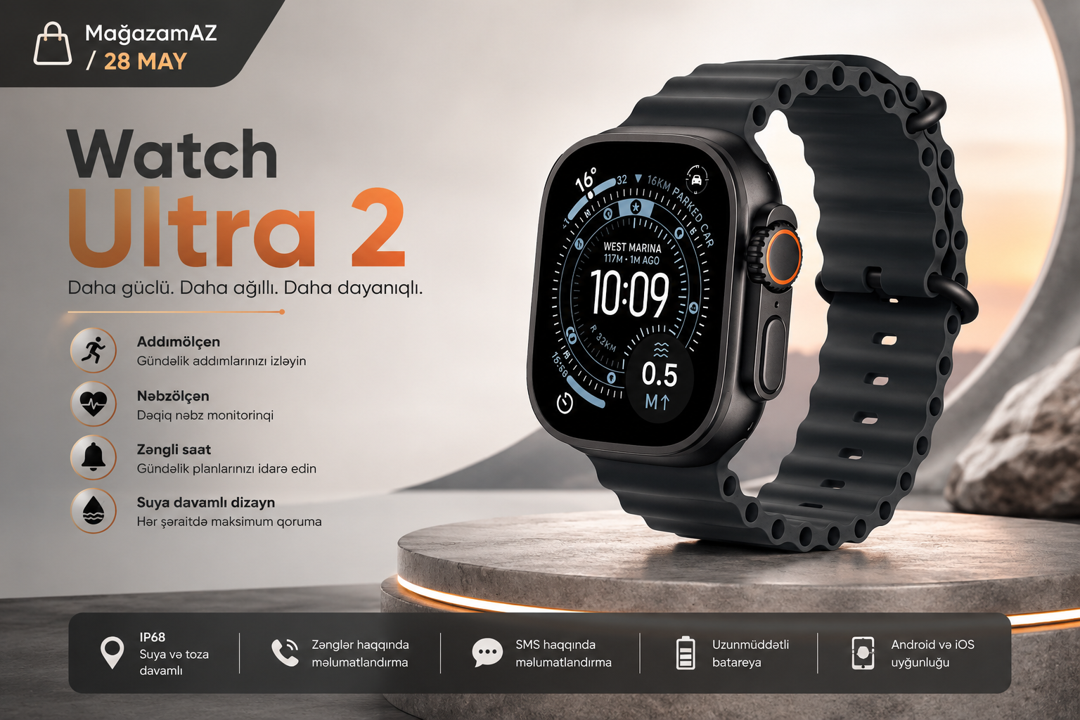  Ağıllı saat Watch  Ultra 2 Black 49mm GPS + Cellular