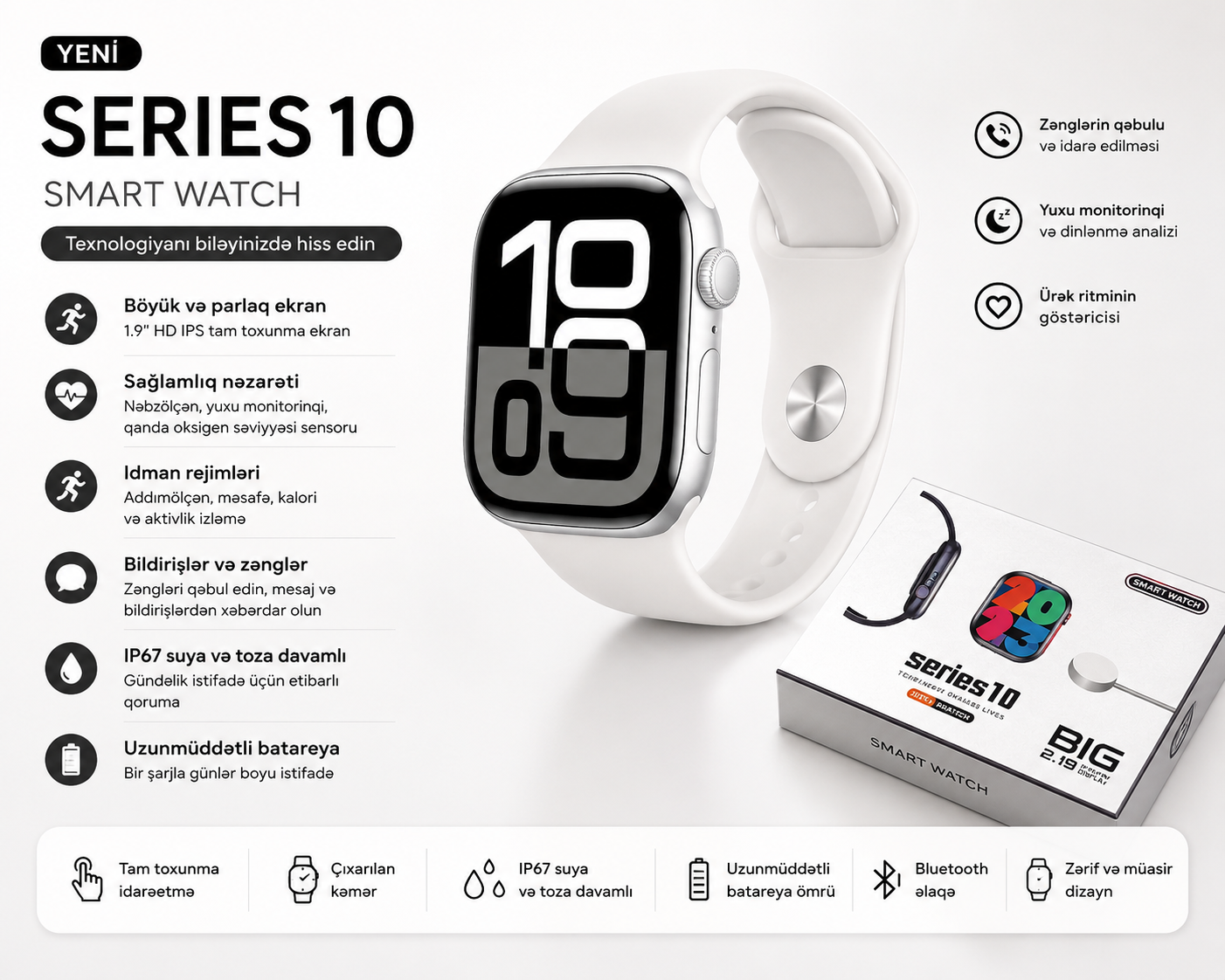 Smart saat Series 10 Smart Watch White