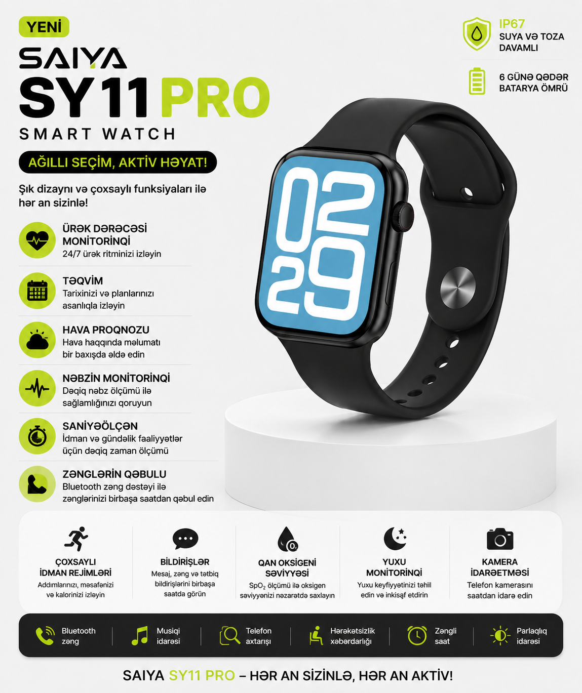 Smart saat SY11 Pro Black
