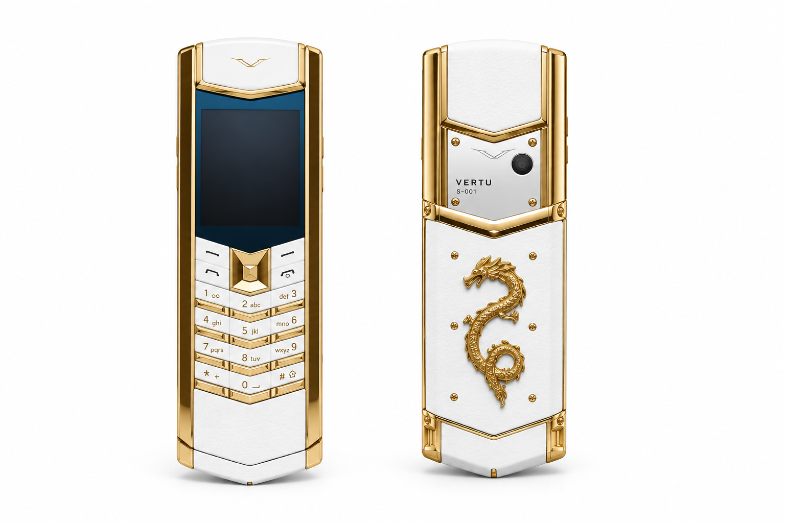 Vertu V10 Dragon Gold White