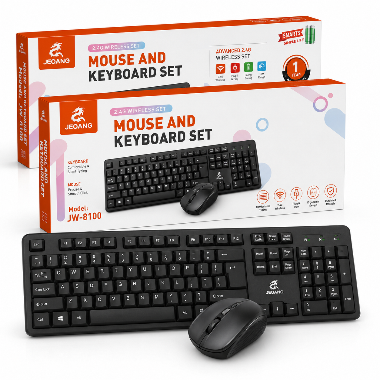 JW-8100  wireless keyboard and mouse set