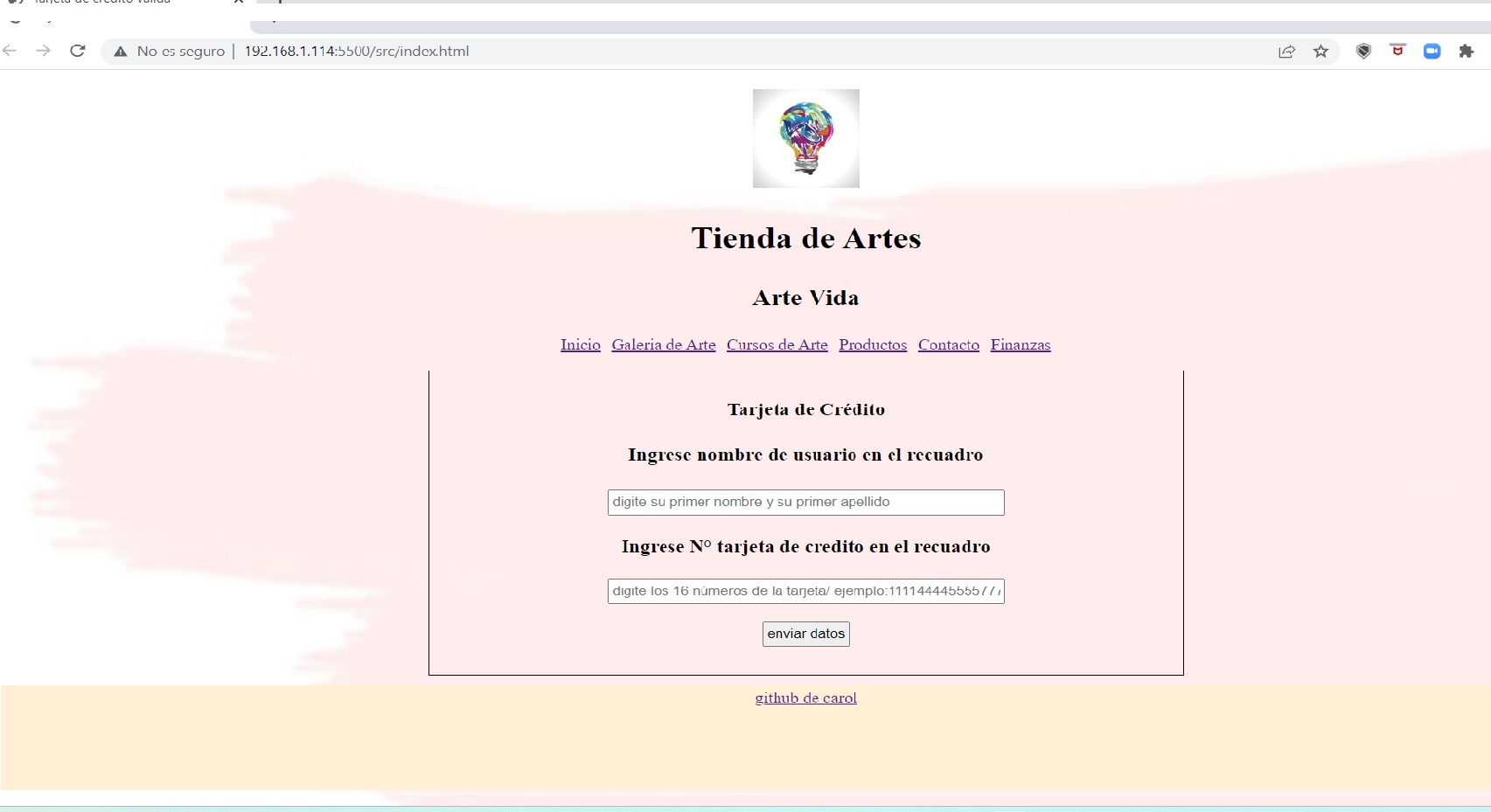 vista del proyecto