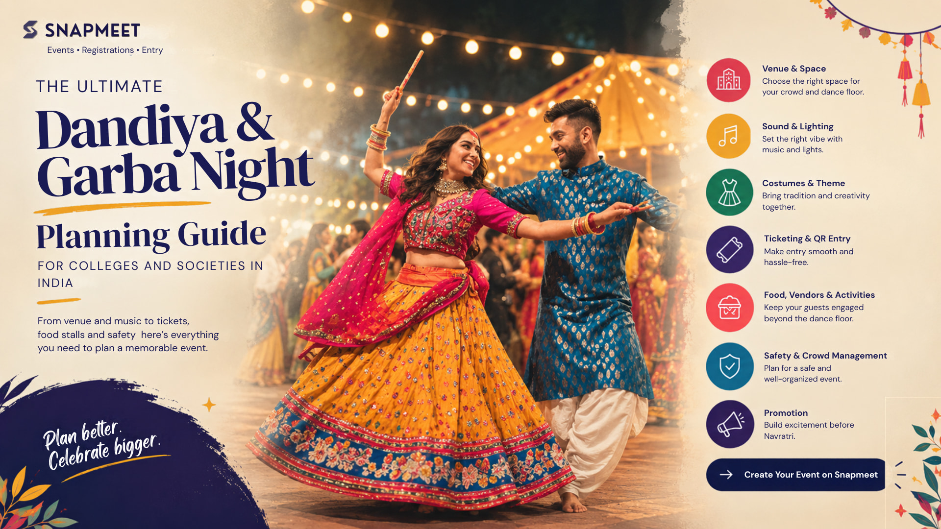 Dandiya and Garba Night Planning Guide for Colleges and Societies in India(2026)