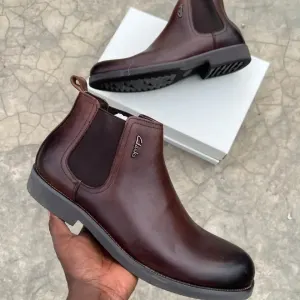 Clarks Premium Brown Leather Chelsea Boots