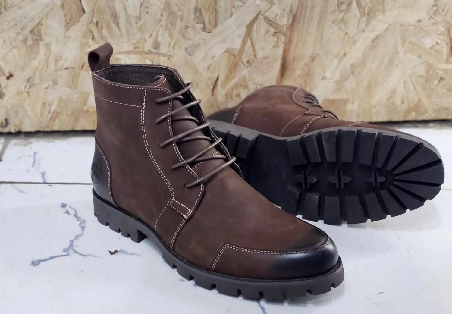 Premium Brown Leather Lace-Up Boots - Leather Product